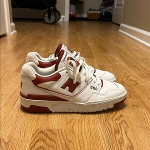 New Balance Unisex Sneakers in White and Red